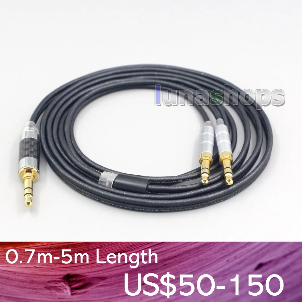 LN007134 2.5mm 3.5mm 4.4mm XLR Black 99% Pure PCOCC Earphone Cable For Beyerdynamic T1 T5P II AMIRON HOME Denon AH-D600 AH-D7100 |