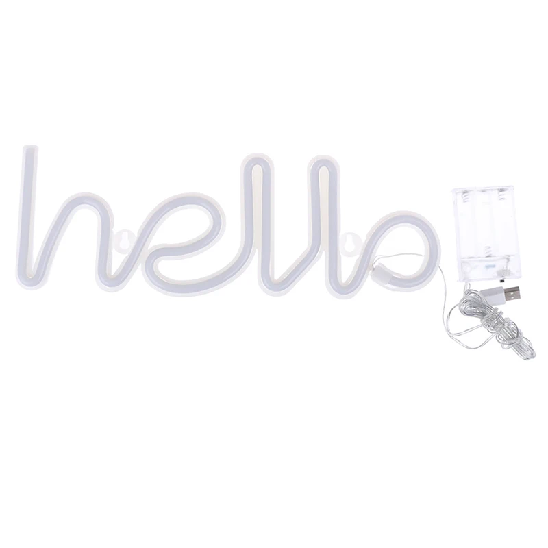 Модный ночник неоновый Алфавит Hello неоновые огни для дня рождения Свадебная вечеринка спальня настенный Декор ночник