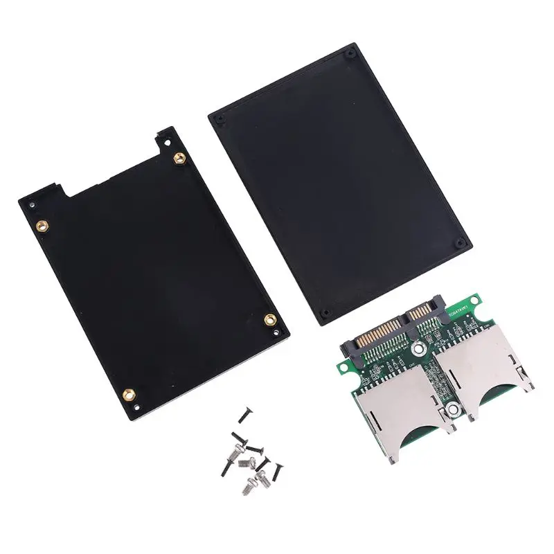 Effortless SD Card Expansion: 2-Port Dual SD MMC RAID to SATA Adapter with Enclosure Case for Any Capacity – Simplify Your Storage Solution! Description Image.This Product Can Be Found With The Tag Names 10 x micro sd sata ssd adapter raid quad 25 converter, Dual sd sdhc mmc raid sata adapter converter