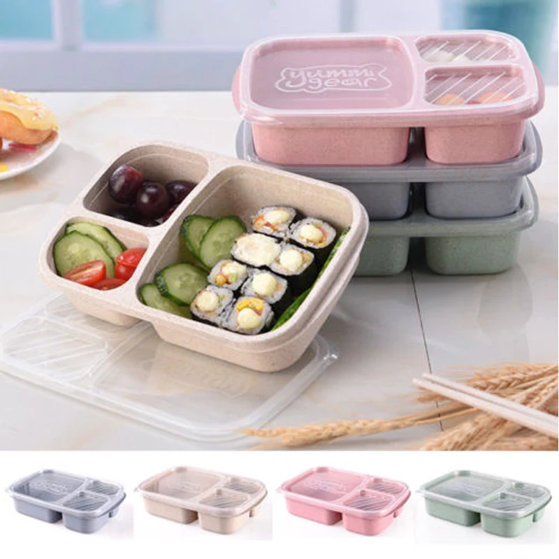 Горячая Пшеница микроволновая печь Bento Ланч-бокс для пикника суши Фрукты Еда Ящики для хранения контейнеров Чехол Контейнер Органайзер