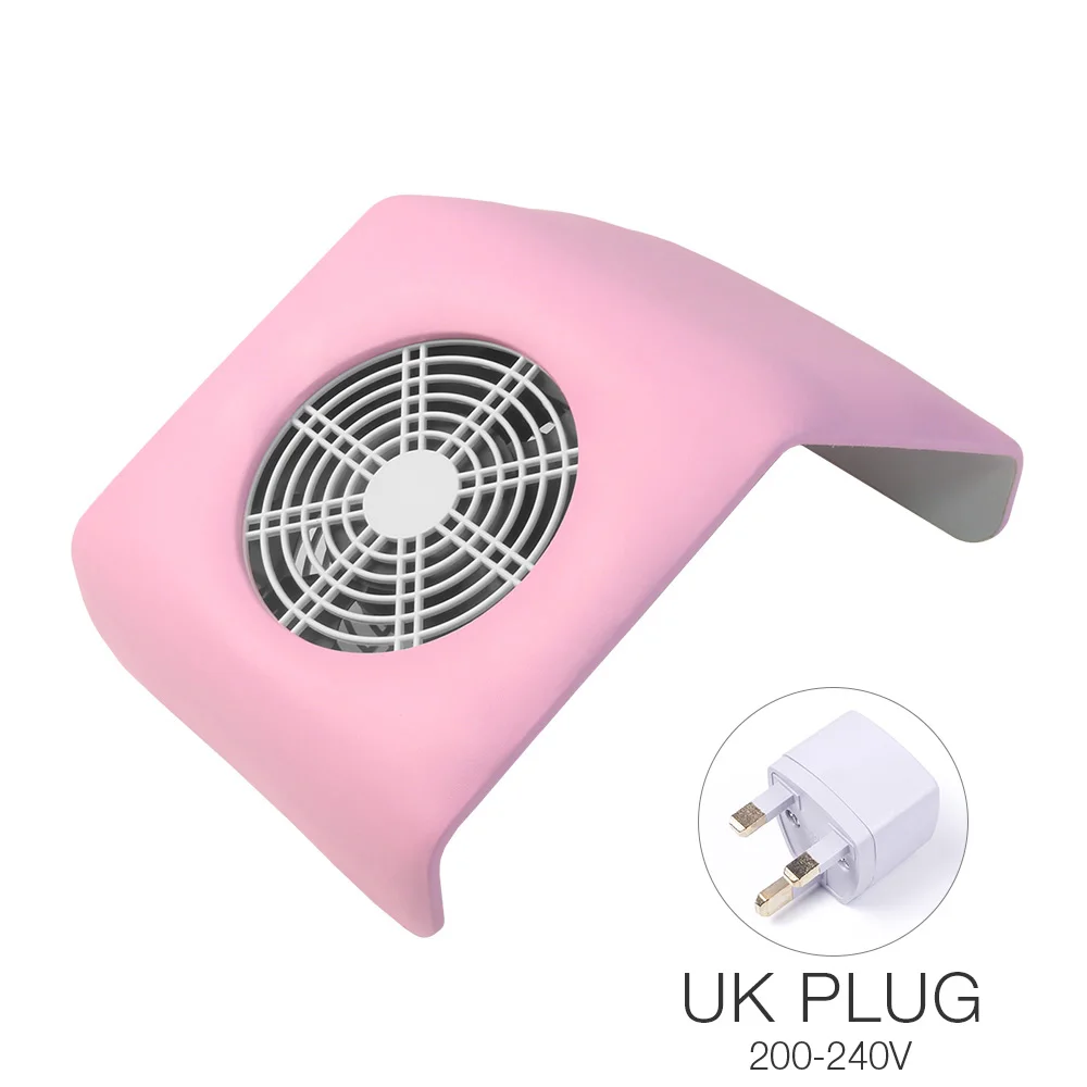 Маникюрный салонный всасывающий пылеуловитель для маникюра, УФ гель-наконечник, пылеуловитель, пылесос, инструменты для маникюра, педикюра, вентиляторы для ногтей - Цвет: pink UK plug