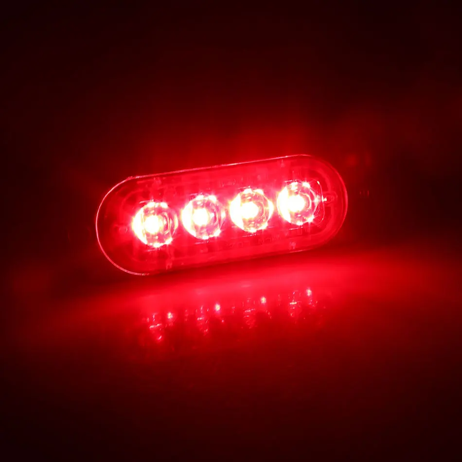 Красный синий янтарь 4 светодиодный 12 Вт светодиодный стробоскоп Предупреждение свет решетка аварийная мигалка лампа Полиция светофоры для автомобиля Грузовик Ван маяк