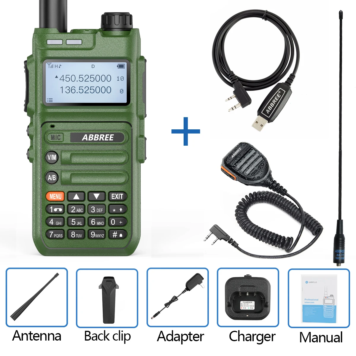 baofeng walkie talkie ABBREE AR-F5 Automatic Wireless Copy Frequency Walkie Talkie  Large LCD Display Upgrade Baofeng UV-5R Long Distance Radio baofeng walkie talkie Walkie Talkie