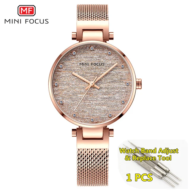 rose-gold-add-tool Minifocus женские роскошные Брендовые Часы под платье Простые синие женские наручные часы из нержавеющей стали для женщин Montre Femme - Цвет: rose-gold-add-tool