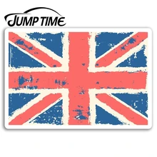 Tiempo de salto para Vintage Union Jack bandera vinilo pegatinas Gran Bretaña pegatina portátil pegatina parabrisas trasero impermeable accesorios de coche