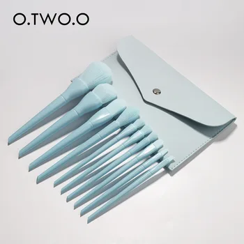

O. Tw O.O Ten-Piece Makeup Brush Set Foundation Eye Shadow Blush Brush Light Blue Multi-functional Beauty Tool