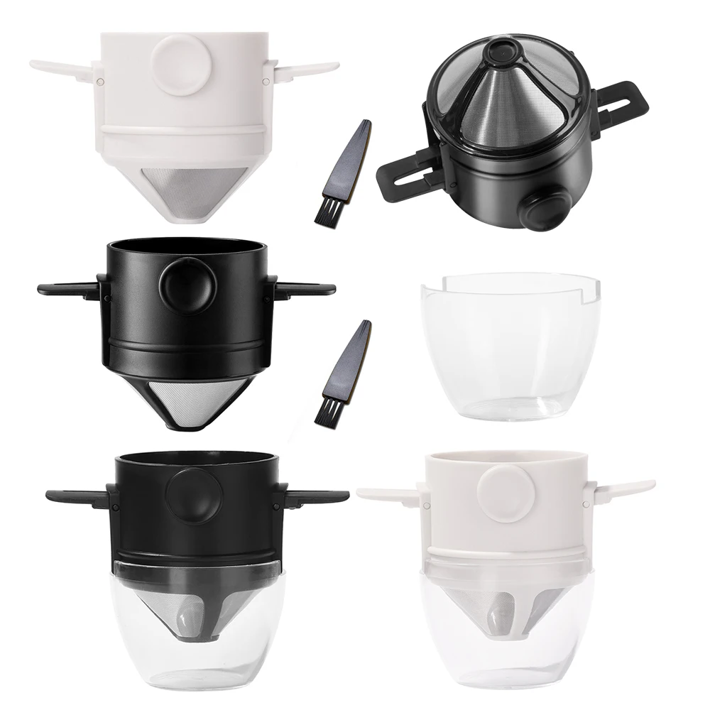 Portable Coffee Filter Foldable Drip Coffee Tea Holder Paperless Pour Cup Cafe Infuser Dripper Coffee Filter
