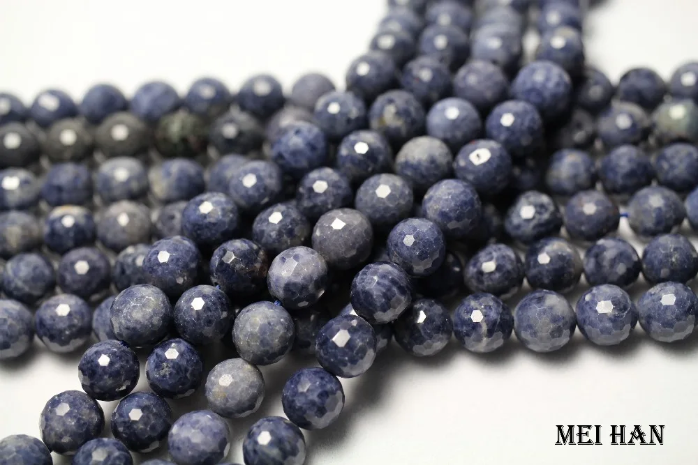 Натуральные синие сапфиры(42 бусины/набор) 9 мм+-0,2 Граненые Круглые бусины для изготовления ювелирных изделий Модный камень diy браслет