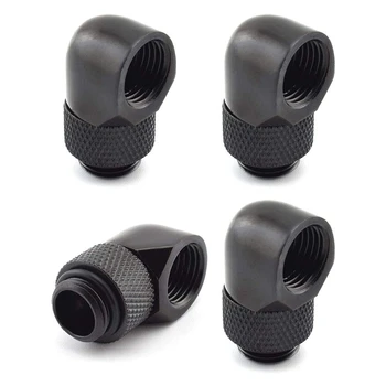 

4-Pack G1/4Inch Male to Female Extender Connector 90 degree Rotary Elbow Multi-Link Adapter for PC Cooling System