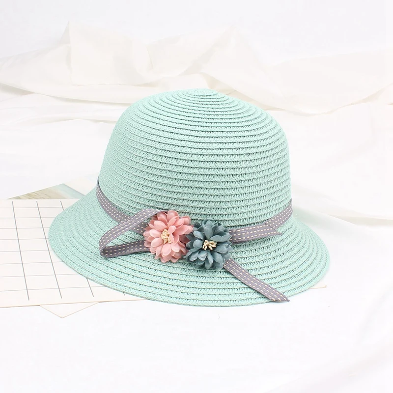 Fashion Cute Children'S Summer Straw Hat Sun Hat Beach Hat Adjustable