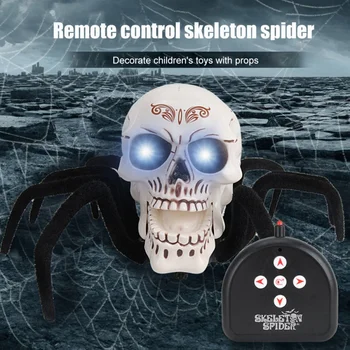 

Infrared RC Toy Simulation Infrared Remote Control Skull Head Spider Toy Will Run Skull Head Funny Prank Props Party Decorations