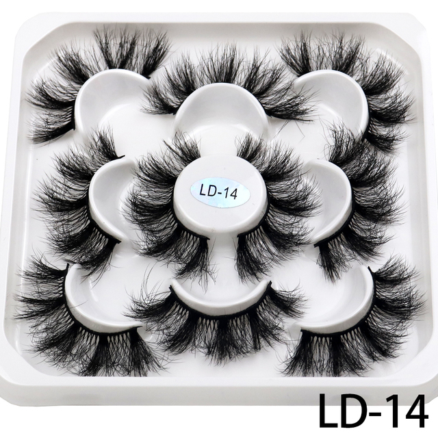 Pairs 25mm 3D Mink Lashes Bulk Russian Volume Fluffy Natural False Eyelashes Thick Dramatic Mink Eyelashes Wholesale maquiagem