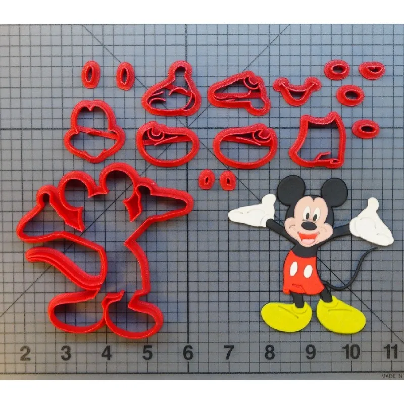 Мультяшный персонаж мышь якорь насос печенья Набор Сделано 3D печатных помадка кекс Топ украшения торта инструменты помадка кекс