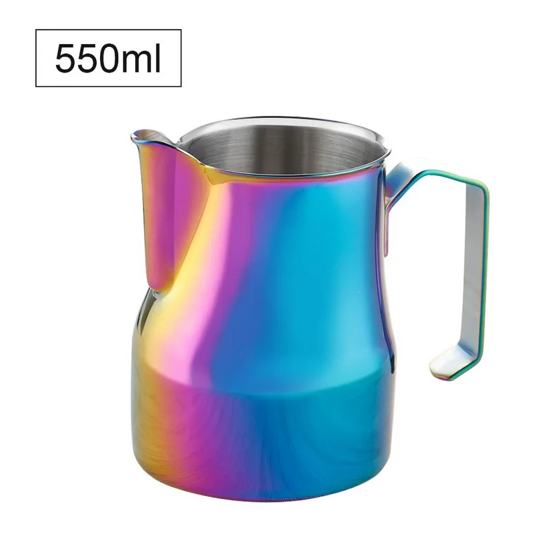 550ml 550/750 мл кувшин для вспенивания молока, многоцветный кувшин для кофе эспрессо, бариста, крафтовый кофе, латте, нержавеющая сталь, кувшин для молока эспрессо - Цвет: 550ml
