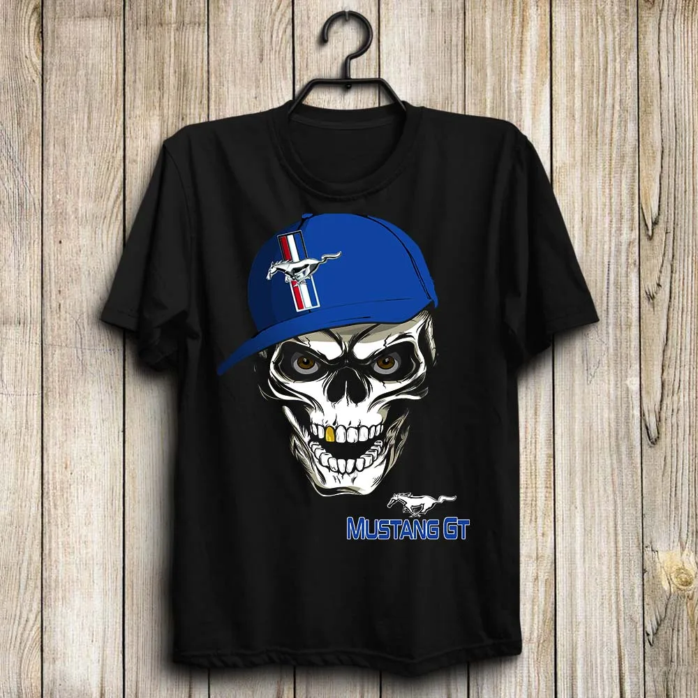 Mustang Gt Skull Man'S 2019 брендовая новая мужская одежда модная хлопковая с круглым