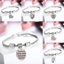 12 шт любовь браслеты из бисера Выгравированные слова сердце Шарм Браслеты с подвесками для домашних животных влюбленных женщин мужчин семьи друзей подарки на день благодарения