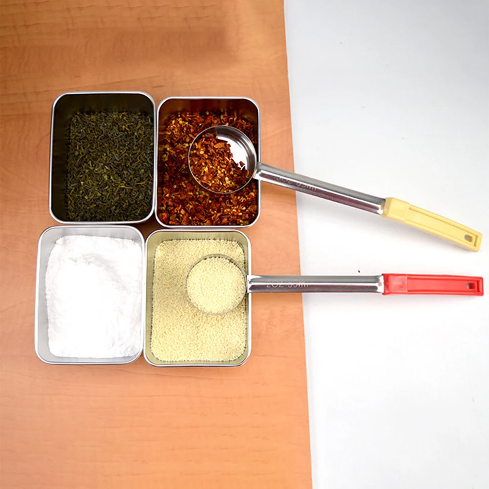 Stainless Steel Sauce Spoon with Long Rubber Handle Anti-Hot Pizza Spread Ladle Measuring Soup Spoon Kitchen Cooking Tableware stainless steel spoon stainless steel spoon set