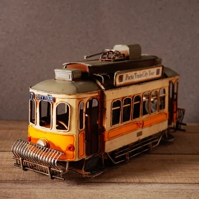 

Iron tram model industrial style soft ornament decoration American LOFT cafe bakery bookcase display Birthday present, gift