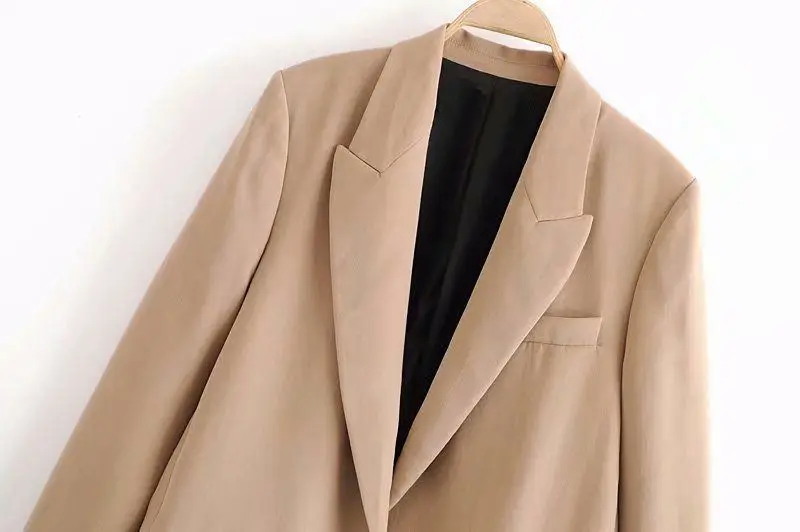 

2019 Fashion Suit Collar Long Sleeve One-Button Solid Color Loose-Fit Slimming Mid-length WOMEN'S Coat Suit