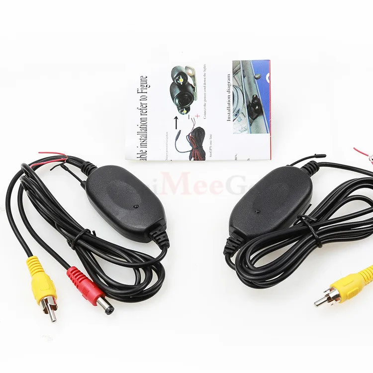 2.4G Wireless RCA Video Transmitter Receiver Kit for Car DVD Monitor GPS Rear View Camera Reverse Backup Rearview Camera (4)