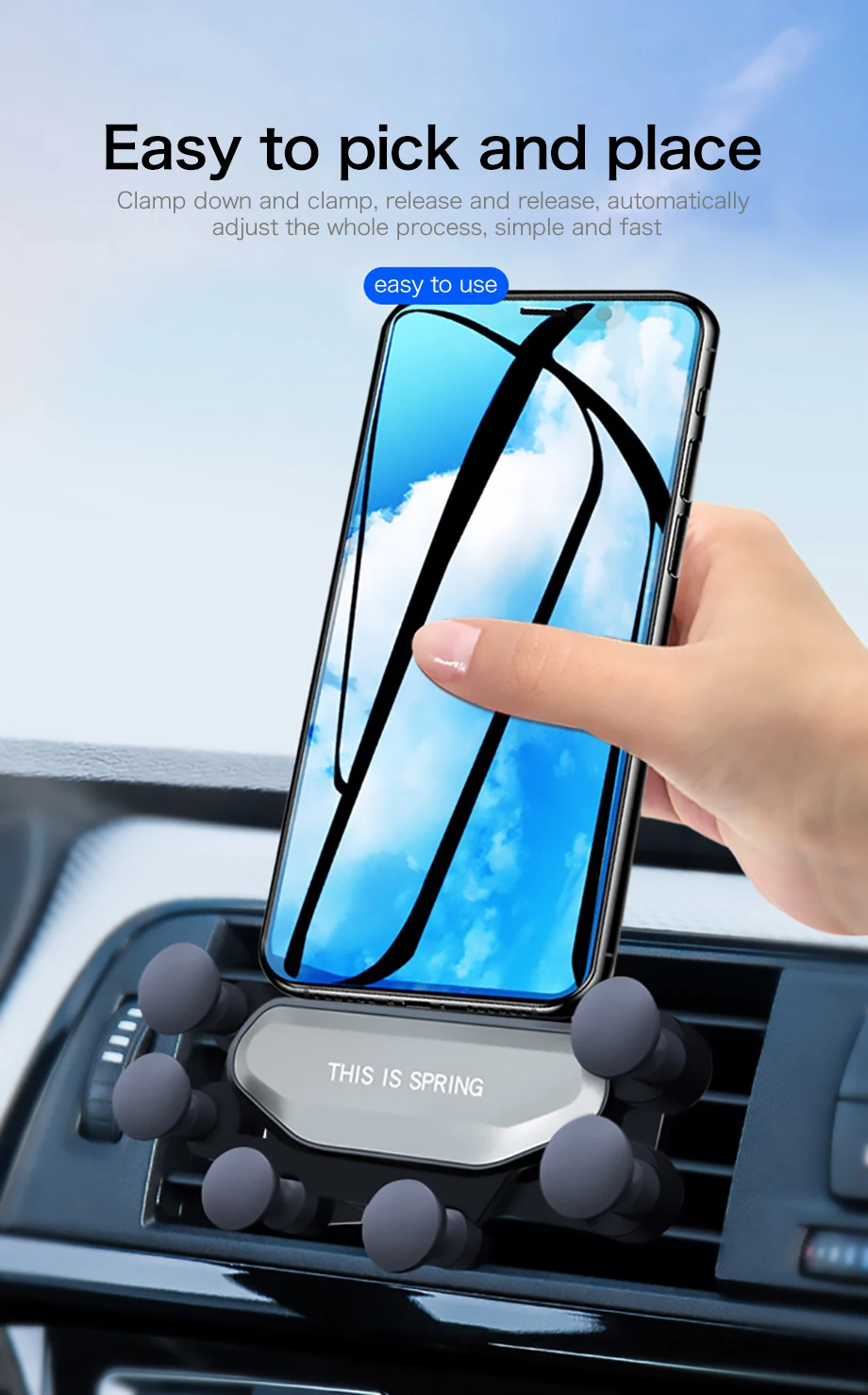 SHELLNAIL Универсальный Автомобильный держатель для телефона гравитационный держатель для навигатора телефона Автомобильный держатель для вентиляционного отверстия без магнитного кронштейна для iPhone X 8 Xiaomi поддержка