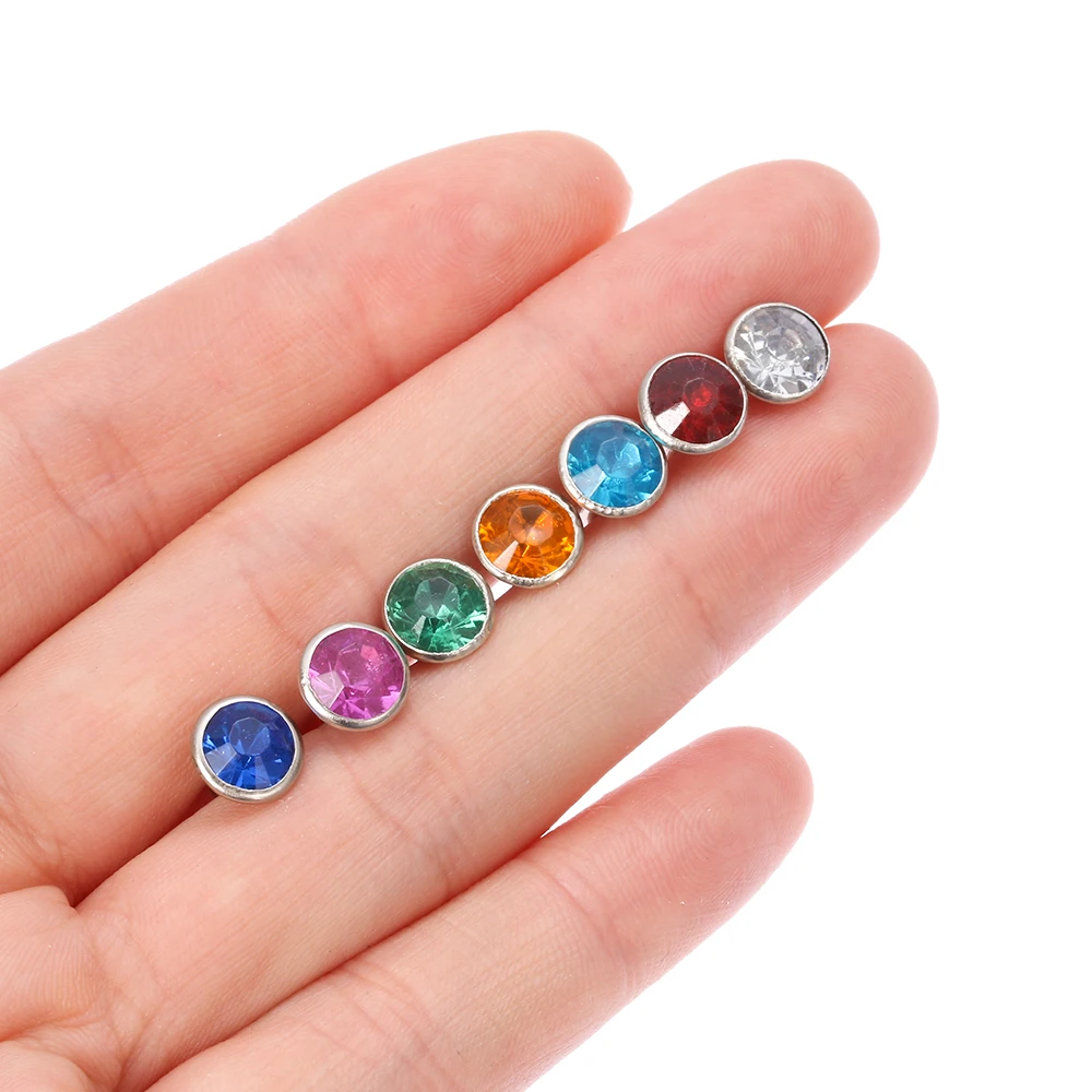20Sets Multicolor Rhinestone Rivets Glass Drill Cloth Button DIY Garment Shoes Pants Scrapbooking Crafts Sewing Accessories