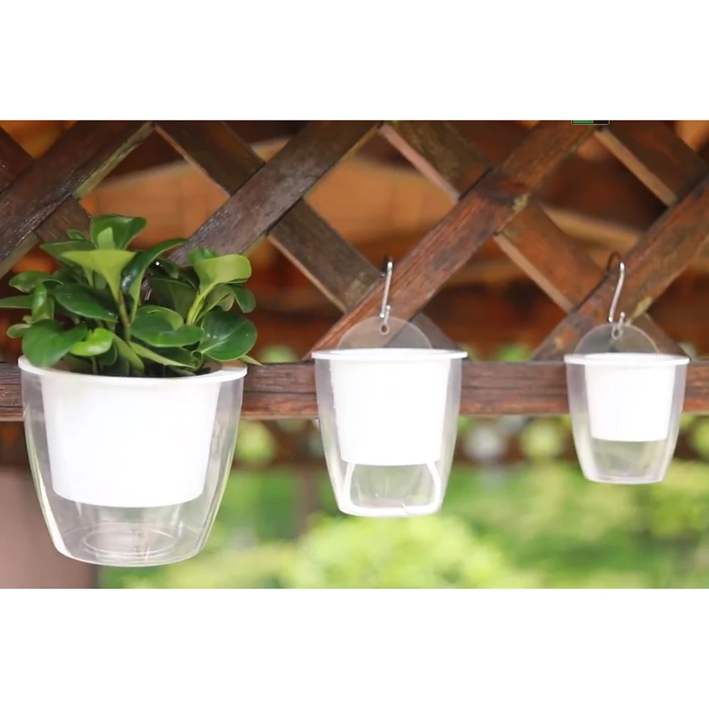 Self-Watering Flower Pot Home Decor Wall Hanging Resin Garden Tool Plant Storage