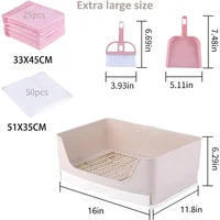 Extra Large Rabbit Litter Box Bunny Toilet with Drawer 50 Pet Toilet Film 25 Toilet Training