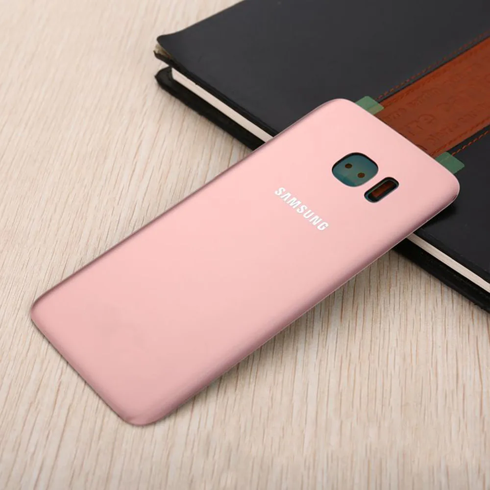 Чехол для SAMSUNG Galaxy S7 G930F/S7 EDGE G935F с задней стеклянной батареей, чехол для задней двери с объективом для камеры - Цвет: Pink