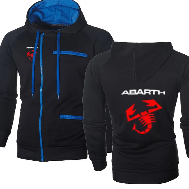Куртка для мужчин автомобиль ABARTH логотип печати повседневное хип хоп Harajuku с длинным рукавом флис теплый толстовки с капюшоном мужчин s на молнии - Цвет: as picture