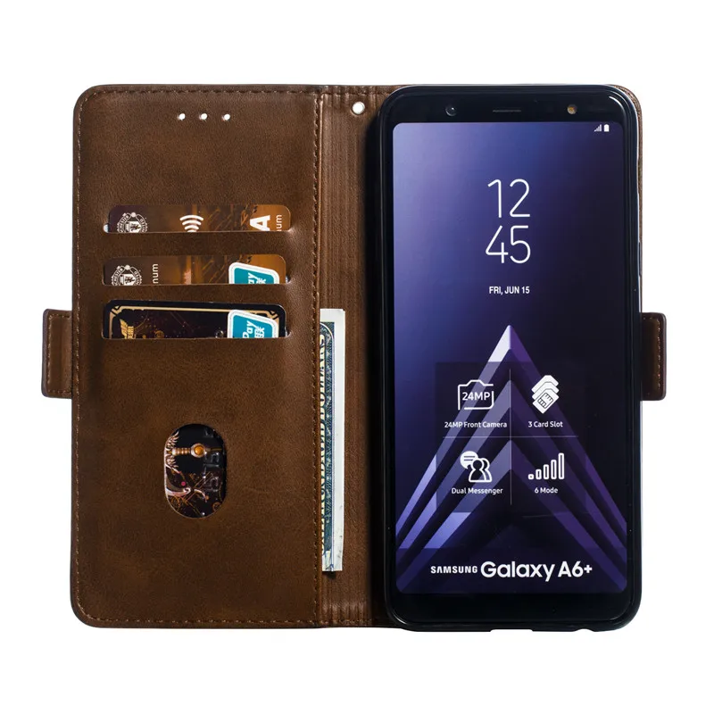 Однотонный деловой кожаный чехол для Samsung Galaxy J3 2017 prime J330 pro 2018 чехлы