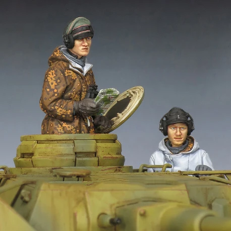 1/35 Экипаж немецкого танка зимний набор игрушка Смола модель миниатюрный комплект unassembly Неокрашенный