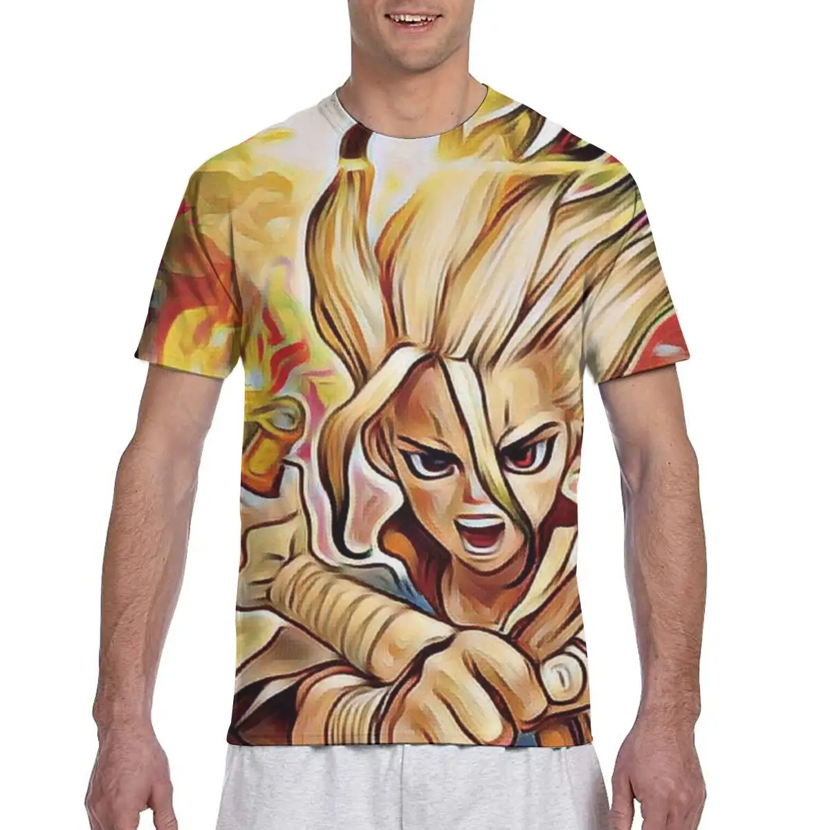 

Dr. Stone Newest Printed Men Cool Round Neck Tops & T-Shirts