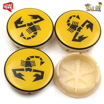 

4pcs/lot 50mm (44mm) Yellow Scorption Car Styling Wheel Hub Center Caps Rims Emblem For Fiat Barchetta Multipla Punto Seicento