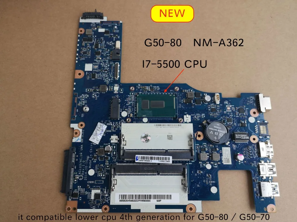 ACLU3/ACLU4 UMA NM-A362 для lenovo G50-80 материнская плата для ноутбука