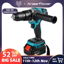 21v brushless chave de fenda pesca no gelo para makita bateria lítio mão elétrica 2 velocidade parafusos sem fio ferramentas furadeira impacto potência