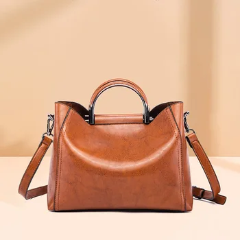 

Women PU Leather Handbag 2020 New Luxury Handbags Female Vintage Shoulder Bags Designer Tote Large Capacity Zipper Crossbody-Bag