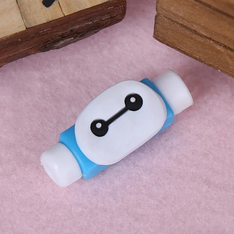 Розовый Мультфильм USB кабель наушник протектор наушники линия заставка для мобильного телефона зарядная линия защита кабеля данных - Цвет: Розовый