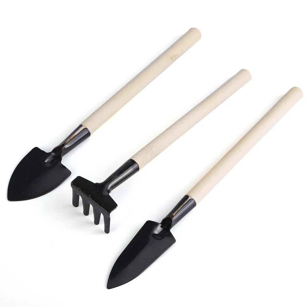 New Home Gardening 3Pcs/set Gardening Tool Set Mini Bonsai Digging Suits Three-piece Shovel Rake Garden Tools Combination