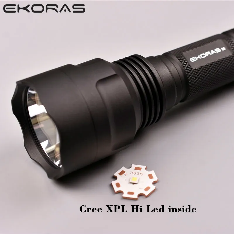 

фонарик Ekoras C8 Powerful 18650 LED flashlight Cree XPL HI 1200lm 18650 Torch with ATR 6 modes Update Version
