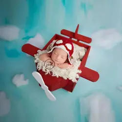 Фон для фотосъемки новорожденных детей, красный деревянный ящик с рисунком самолета, контейнер для фотосъемки, последний стиль