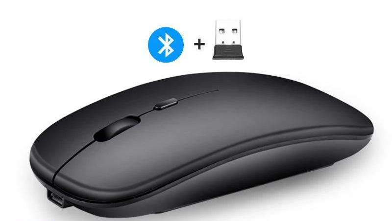 Black Jelly Comb Bluetooth перезаряжаемая мышь беспроводная Бесшумная Двухрежимная оптическая мышь 2,4 г 5,0 Бесшумная эргономичная мышь для ноутбука - Цвет: Black