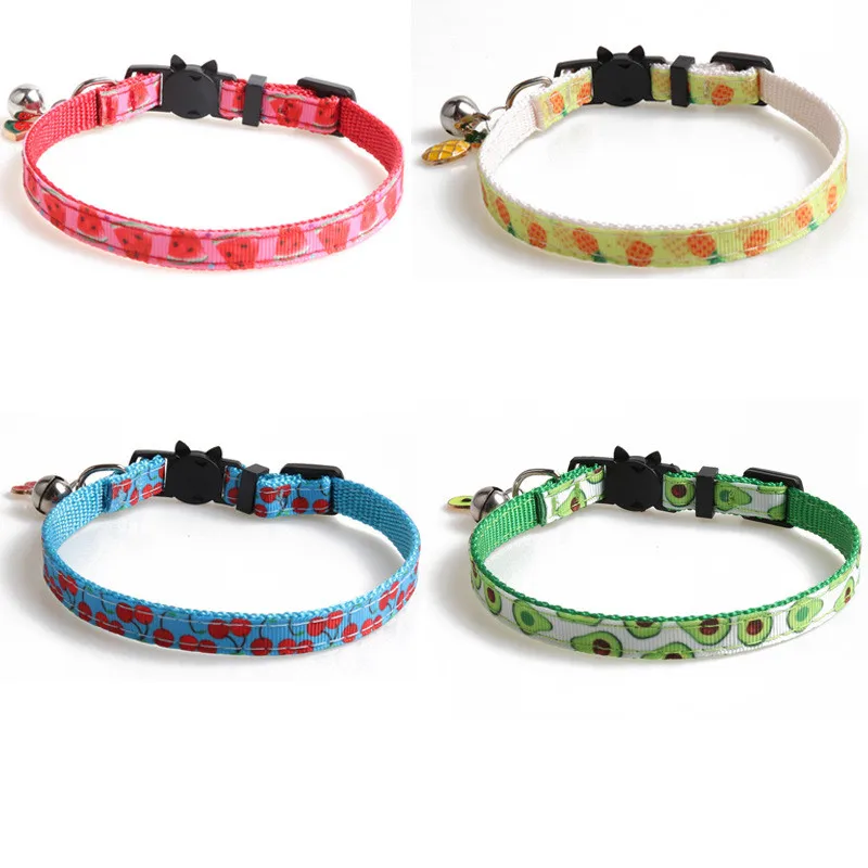 Cute Cat Collars Cherry Pendant Adjustable Puppy Kitten Necklace Fruits
