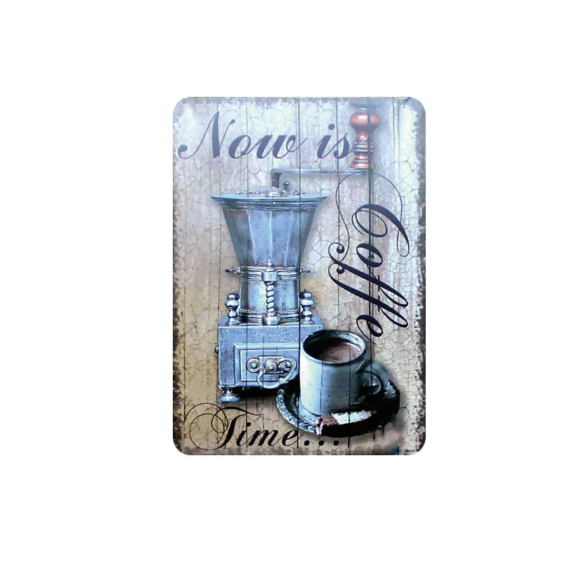 Винтажная кафе металлическая вывеска кофейная Оловянная тарелка с узором Ретро железное Украшение стен - Цвет: 13