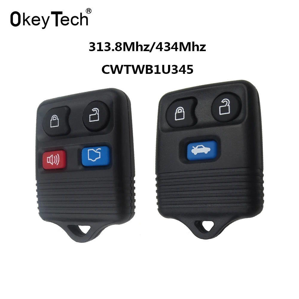 OkeyTech 3/4 кнопочный дистанционный ключ для автомобиля бесключевой доступ Fob 315/433