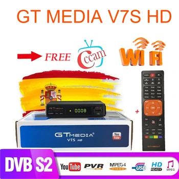 

Hot DVB-S2 Freesat V7 hd With USB WIFI FTA TV Receiver gtmedia v7s hd power by freesat Support Europe cline Network Sharing