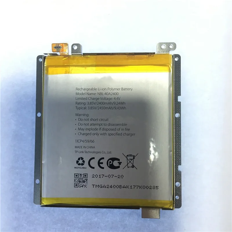 

YCOOLY Mobile phone battery for neffos NBL-40A2400 battery 2400mAh High capacity Long standby time Mobile Accessories