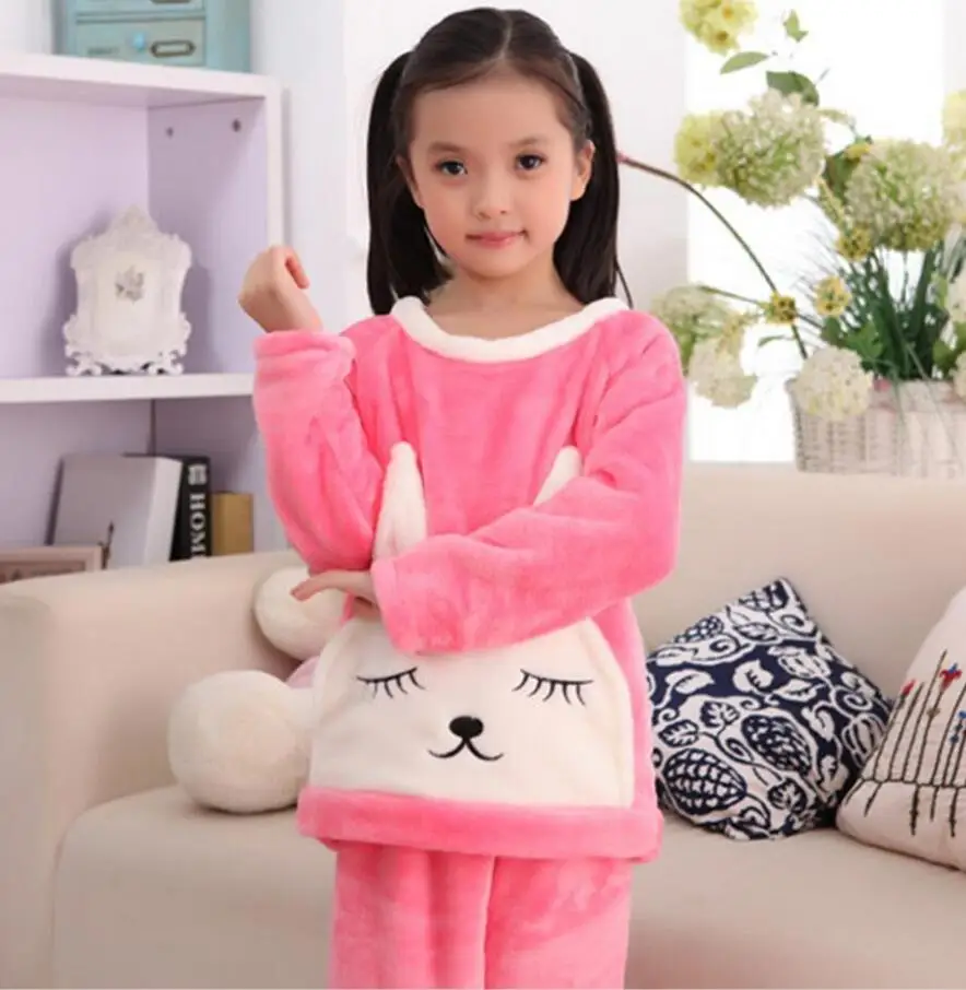 Пижама Infantil Inverno детский пижамный комплект из кораллового флиса одежда для сна