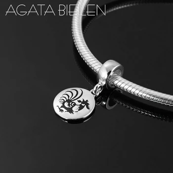 

12 Zodiac Powerful cock 100% 925 Sterling Silver fine Pendants Jewelry making beads Fit Original europeu Charm Bracelet Bangles