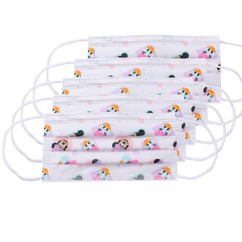 

2020 5pcs Disney Mickey Mouse Genuine Children Face Masks Mickey Minnie Gir's Disposable Protective Masks party Gift for 3-9T